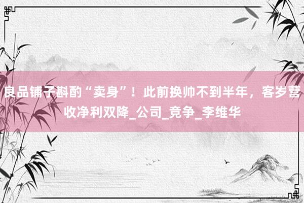 良品铺子斟酌“卖身”！此前换帅不到半年，客岁营收净利双降_公司_竞争_李维华