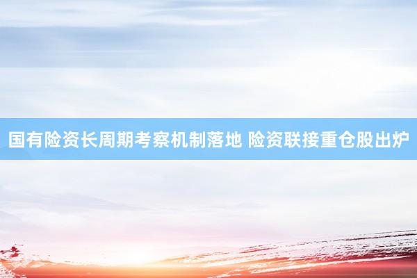 国有险资长周期考察机制落地 险资联接重仓股出炉