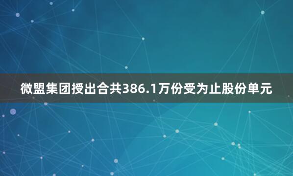 微盟集团授出合共386.1万份受为止股份单元