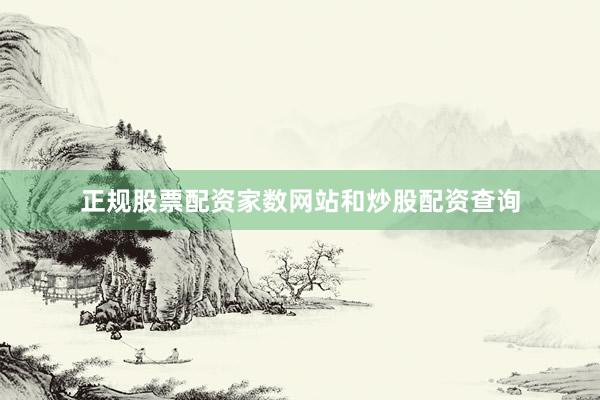 正规股票配资家数网站和炒股配资查询