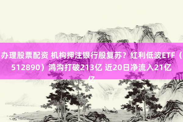 办理股票配资 机构押注银行股复苏？红利低波ETF（512890）鸿沟打破213亿 近20日净流入21亿