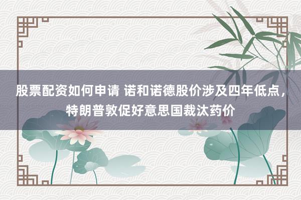 股票配资如何申请 诺和诺德股价涉及四年低点，特朗普敦促好意思国裁汰药价