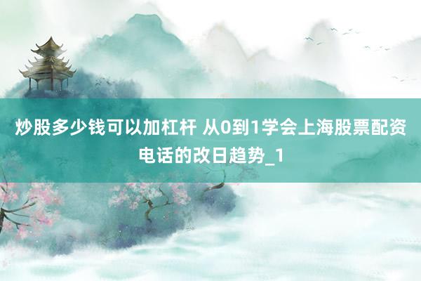 炒股多少钱可以加杠杆 从0到1学会上海股票配资电话的改日趋势_1